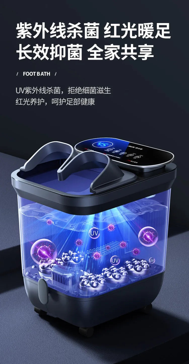 220V AUX Electric Foot Spa Bath Massager with Heating and Constant Temperature Automatic Home Use Deep Bucket WDC