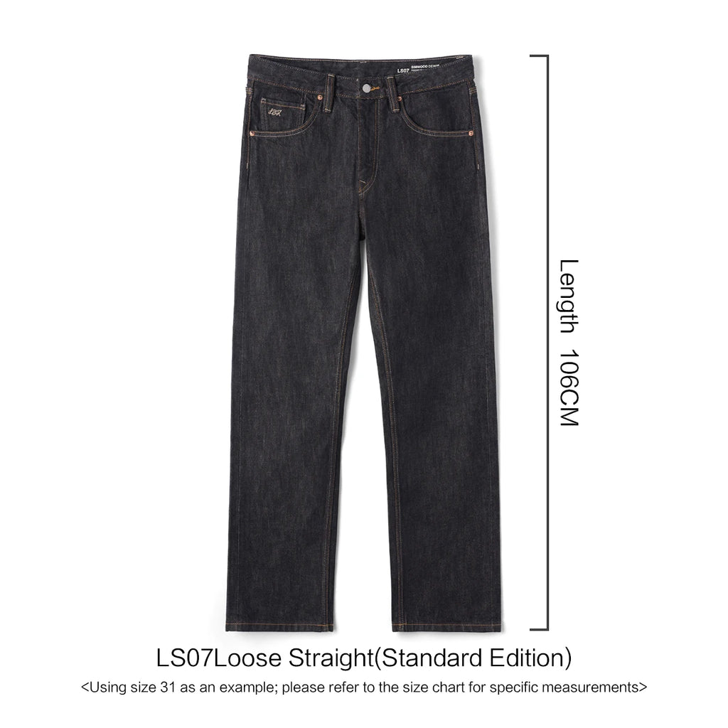 SIMWOOD 2026 Autumn Winter New Loose Straight 13oz 100% Cotton Fabric Jeans Men Washed Vintage Classical Denim Trousers