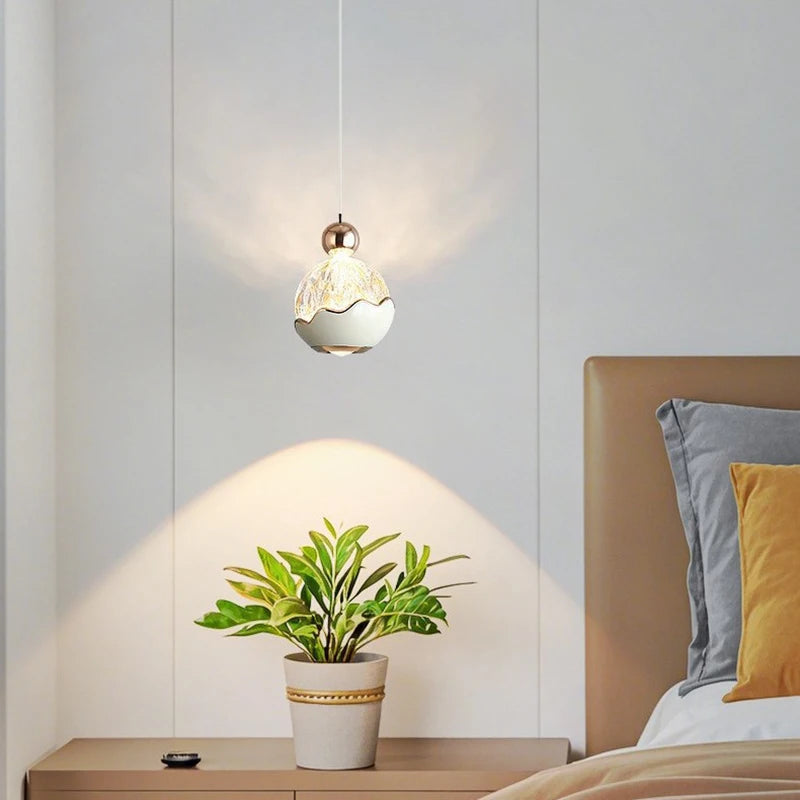 Italian Light Luxury Bedside Pendant Light Artistic Snow Mountain Hand Sweeping Induction Adjustable Entrance Hanging Line Light