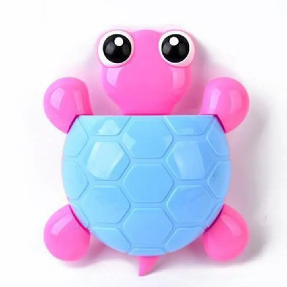 Cute Cartoon Tortoise Shaped Toothpaste Rack Strong Suction Cup Plastic Toothbrush Holder Bathroom Wall Suction Tooth Holder
