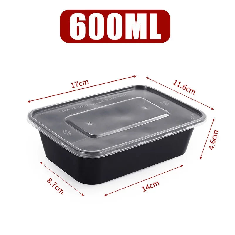 1-100pcs Food Packing Boxes Disposable Meal Storage Lunch Containers for Fridge Camping Picnic BBQ Party Rectangular Bento Boxes