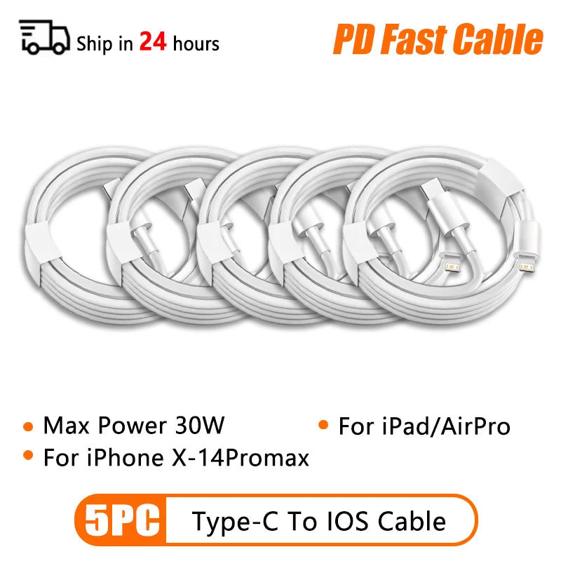 PD 60W USB C to Type C Fast Charging Cable for  iPhone 11 13 14 15 16 Pro Max 12 Mini 6 7 8 Plus XS XR iPad USB A MFi Certified