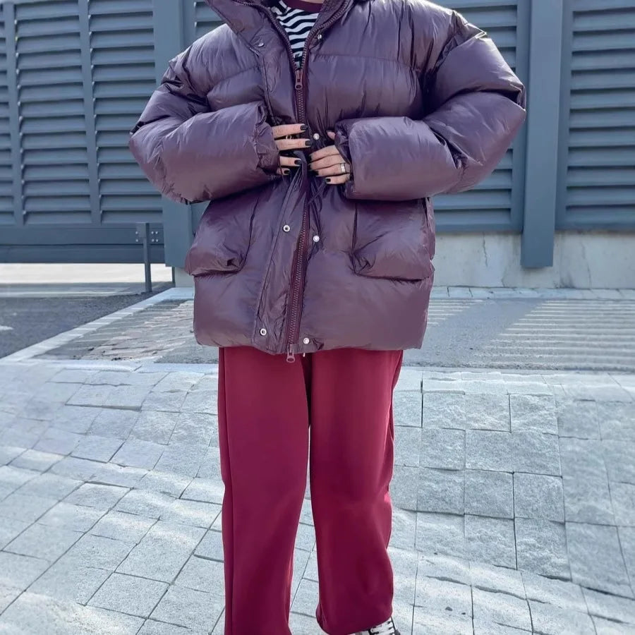 2025 Winter New Fashionable Casual Versatile Loose-Fit Hooded Cotton Jacket