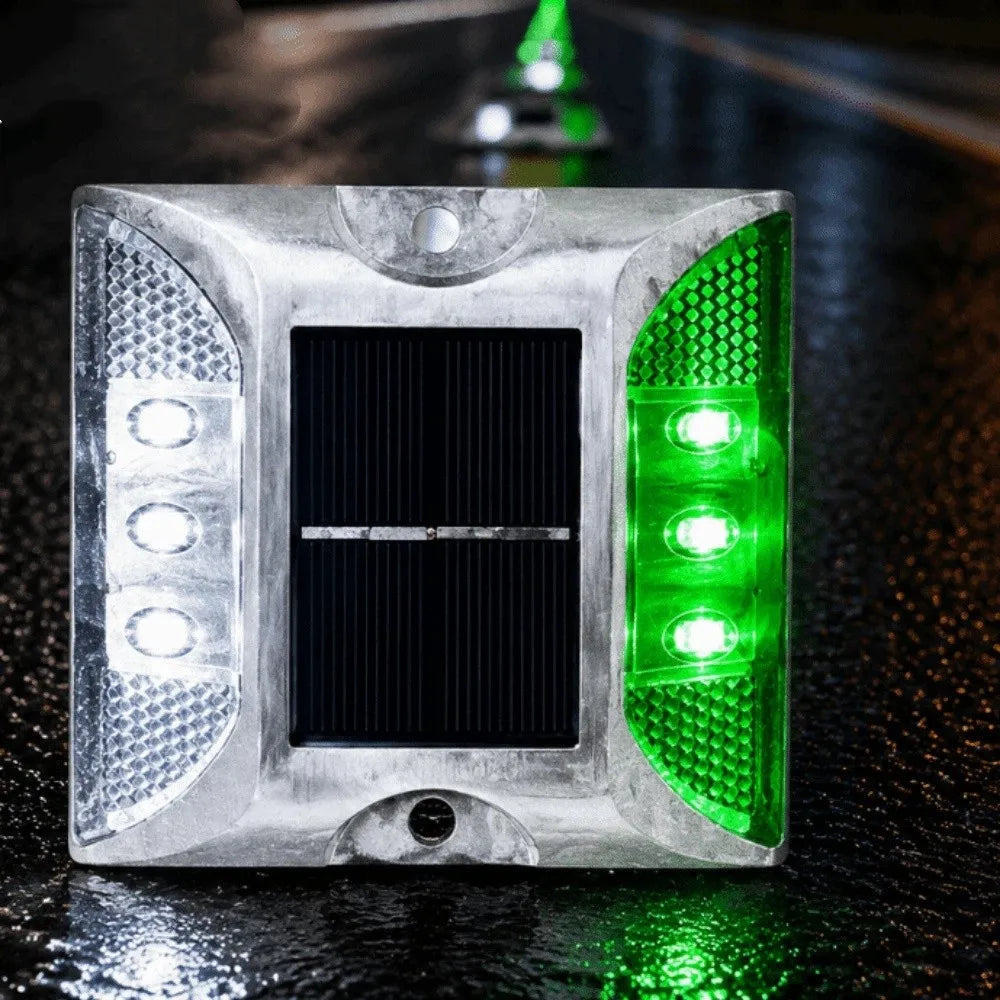 Solar Powered Solar Road Stud Light Outdoor Lighting Durable LED Ground Light Flashing Double Side Traffic Marker Light
