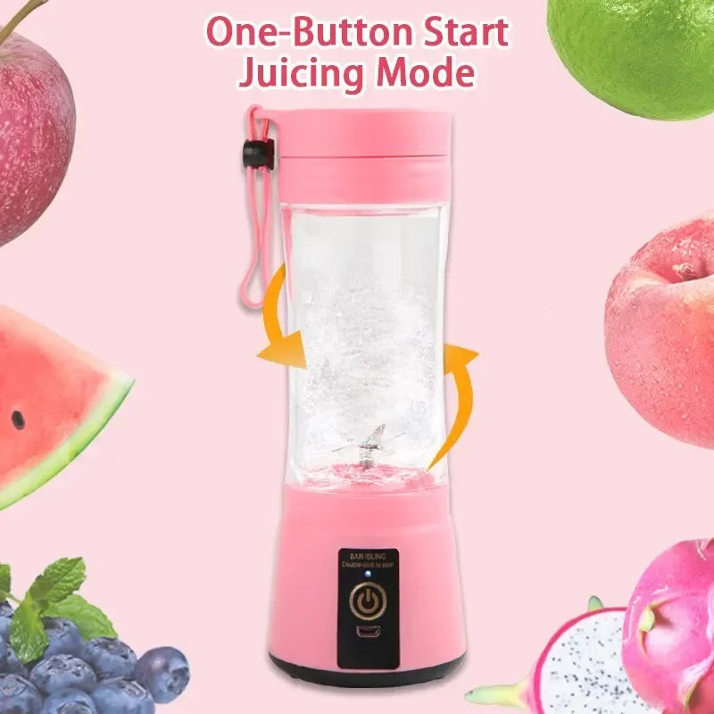 2026 Hot Selling Items USB Charging Electric Juicer Cup 6 Leaf Blade Mini Portable Blender Fruit Juice Extractor for Home Travel
