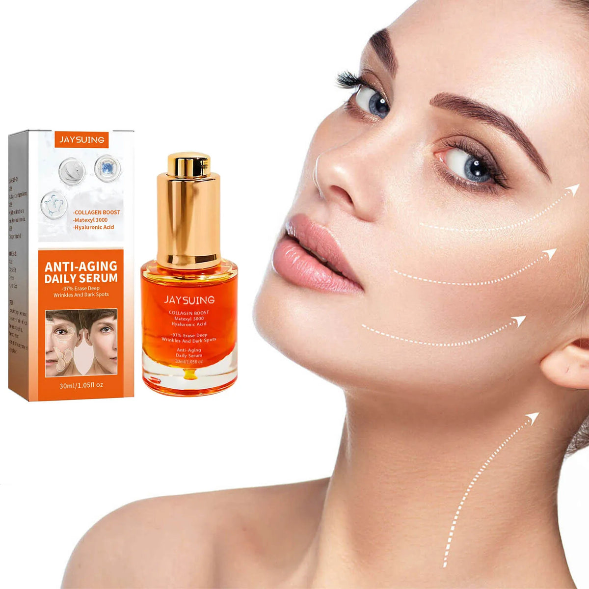 Deep Anti Wrinkle Serum Dark Spo-t Corrector for Face Fade Fine Lines Lifting Firming Wh-itening Collagen Boost Anti Aging Serum
