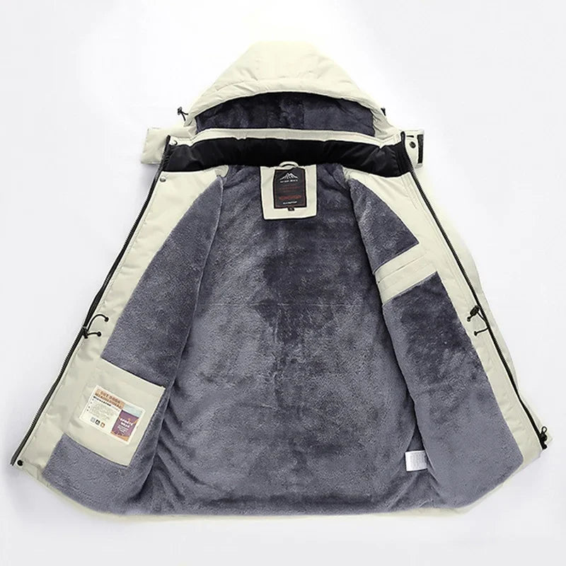 Men's Casual Warm Jackets Mens Plus Velvet Thickening Hooded Coats Ski Suit Coat Winter Jacket Men Parka 6XL 7XL 8XL Jacket