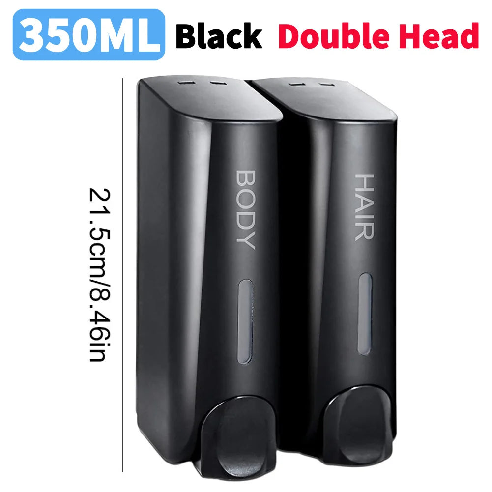 350ML Shower Bath Shampoo Dispenser Waterproof Shower Gel Lotion Soap Dispenser Wall Mount Refillable for Home Hotel Restaurant