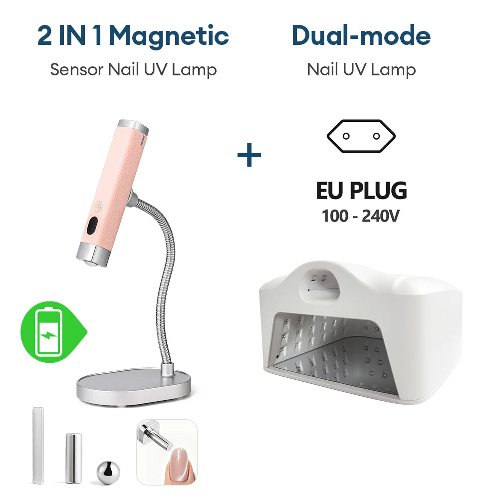 Dual Use Nail Lamp Cordless Manicure Dryer Smart Auto Sensor With Single Thumb Nail With Powerful Magnets Nail Dryer Lamp