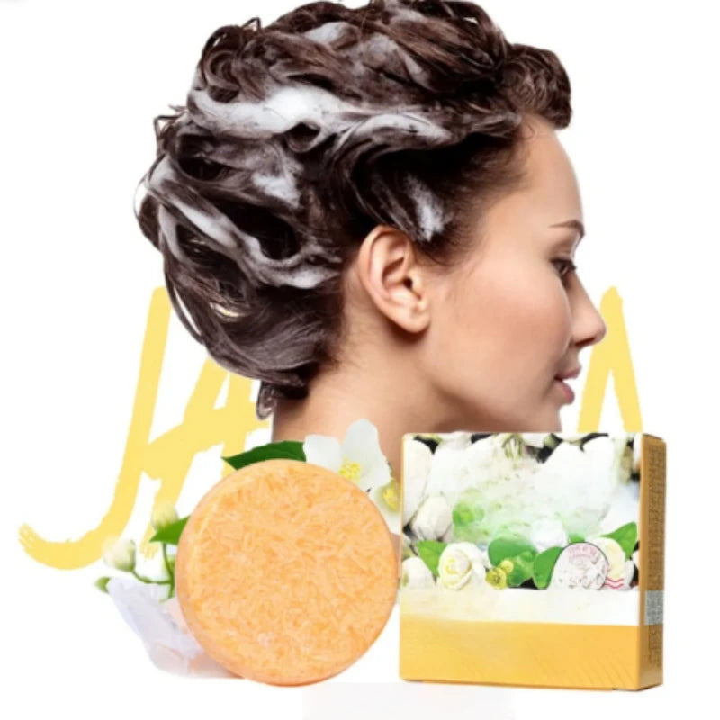 Jasmine Scented Handmade Shampoo Solid Shampoo Stick Plant Essential Oil Soap Oil Control and Refreshing Soap
