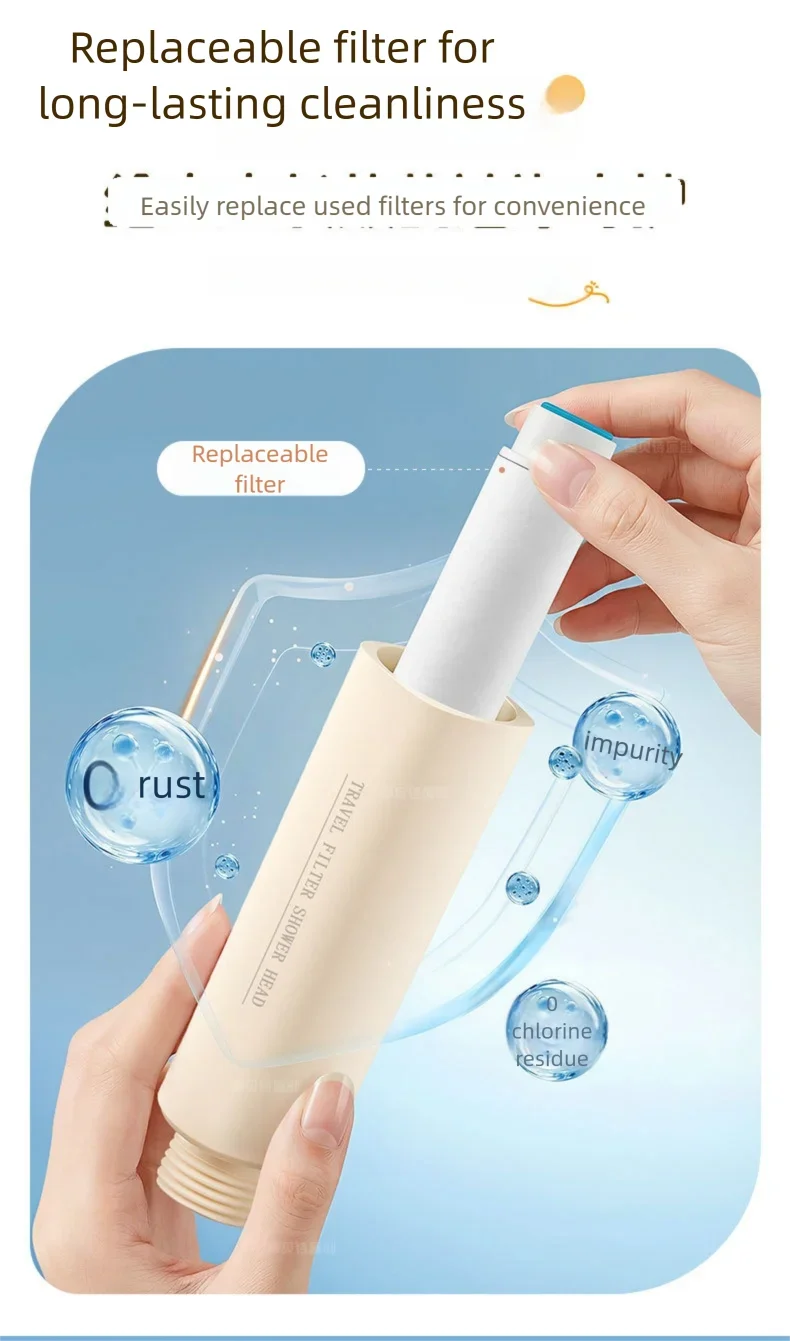 2+1 Modes Filter Shower Head High Pressure Adjustable Handheld Shower Head One Button Stop Bathroom Accessories