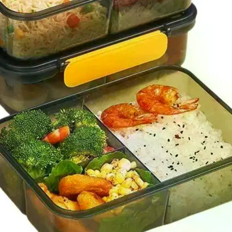 2/3 Compartment Bento Lunch Box With Leak Proof Lids Food Grade Material For Work School Travel Daily Meal Prep