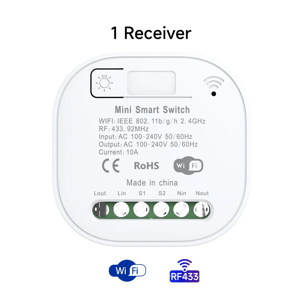 Smart Wifi Wireless Switch RF433 Self-Powered Push Button Wall Panels Remote Controller Light Switch Waterproof Wall Switches