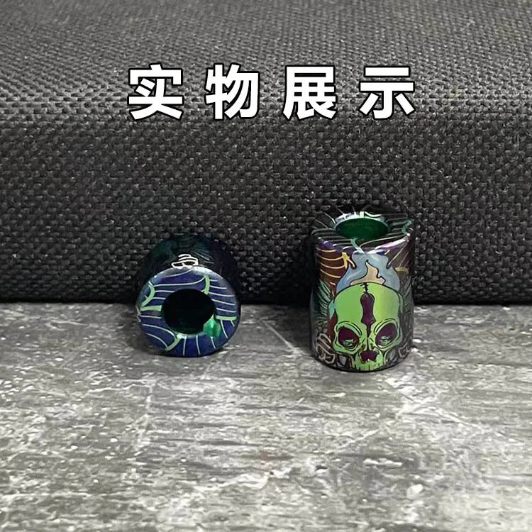EDC Titanium Alloy Knife Beads A Pendant Paracord Outdoor DIY Decorations Camping Gear EDC Tools