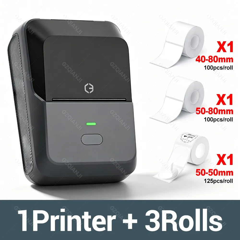 P2 Mini Thermal Label Printer Self-adhesive Food Stickers Bluetooth Maker Pocket Name Price Barcode Business Labeling Machine