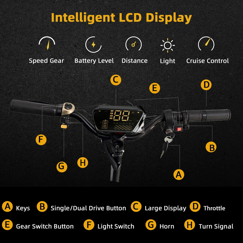 Single/Dual Motor Electric Scooter for Adults Max Speed 85km/h 500-6000W 30-100KM Range Foldable E-Scooter 10inch 11inch Tire