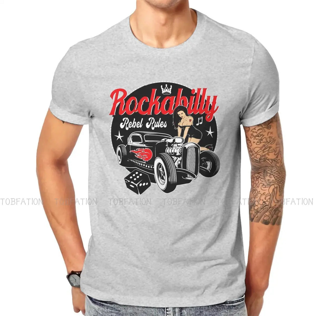 Rockabilly Music Hot Rod Sock Hop Dance Vintage Rock and Roll Essential T Shirt Vintage Cotton Men Tees Harajuku Crewneck TShirt