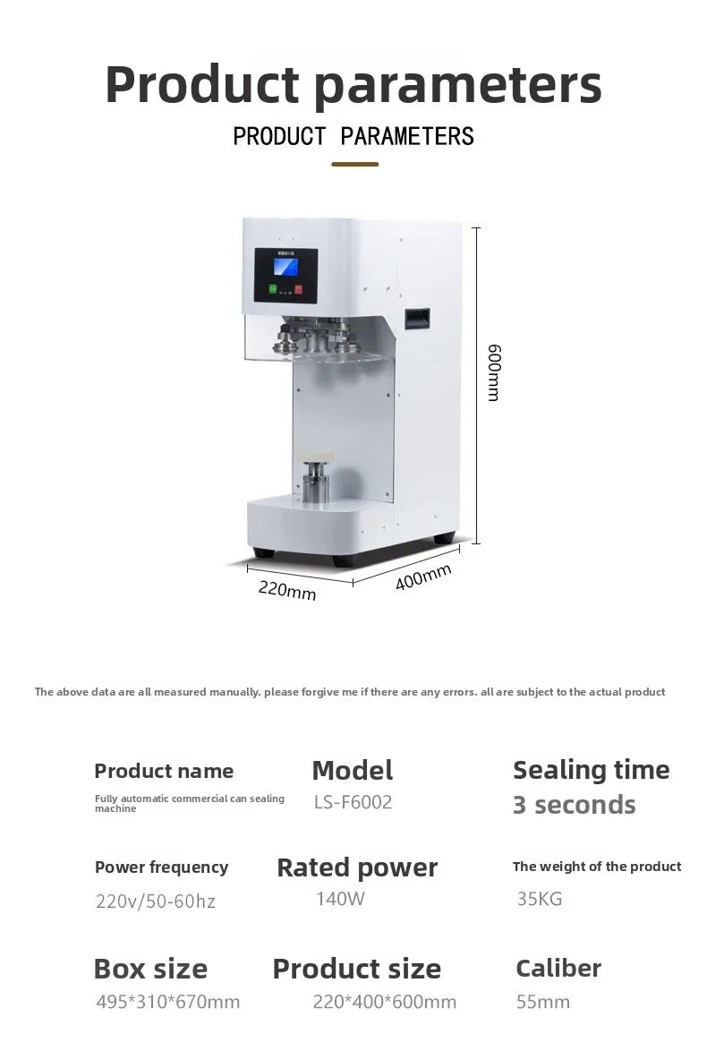 Automatic can sealing machine, milk tea beverage sealing machine, non-rotating aluminum lid sealing machine