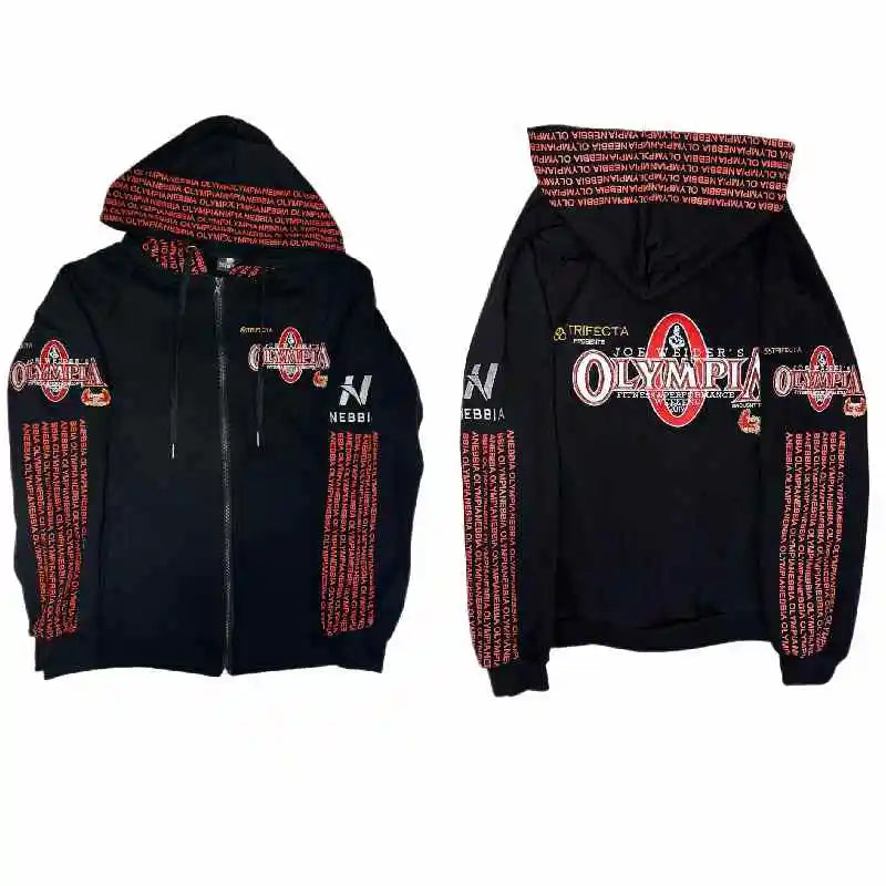 2025 Latest 60th Anniversary Olympia Embroidered Hoodie Sweater Fitness Bodybuilding Athlete