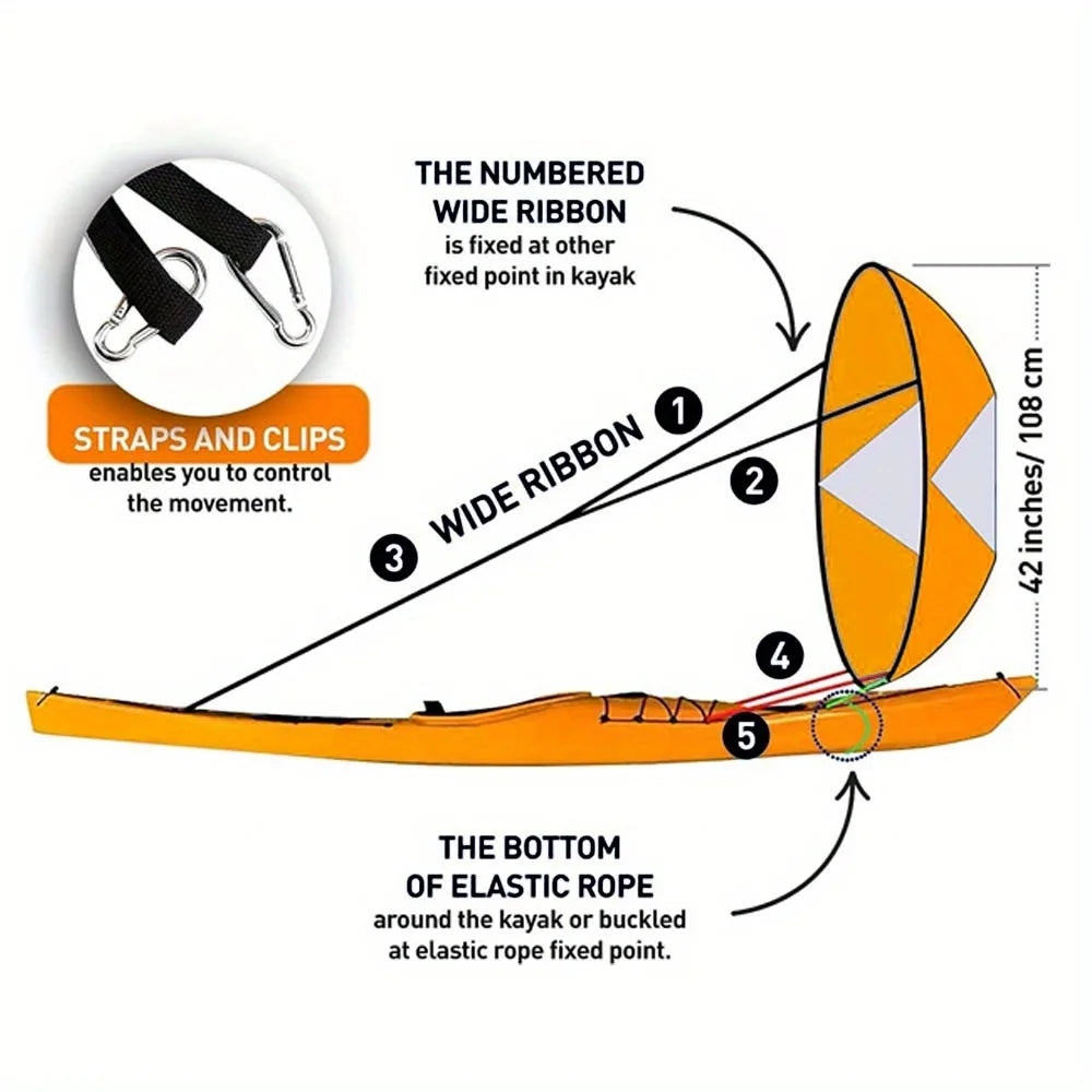 SUP Board Surf Wind Sail SUP Accessories 42Inch Kayak Paddle Foldable 5 Colors Surfboard Surf Water Sports Boat Accessories