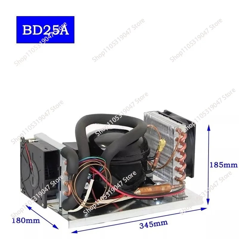 DC12V 24V Compressor Condenser BD25HC Car Refrigerator Solar Freezer Marine Refrigerator Air-cooled Refrigerator Unit