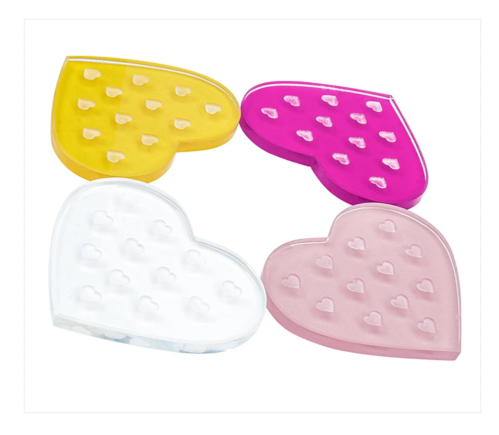 NATUHANA Color Heart Glass Gasket Eyelash Glue Stand Holder Pad Eyelashes Extension Adhesive Pallet Paste Glue Pad Makeup Tool