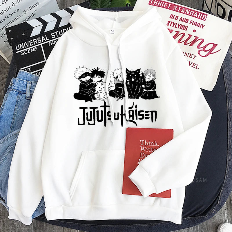 Jujutsu Kaisen Anime Hooded Itadori Yuji And Satoru Gojo Printed Men Women Patchwork Hoodies Manga Sweatshirt Harajuku Pullover