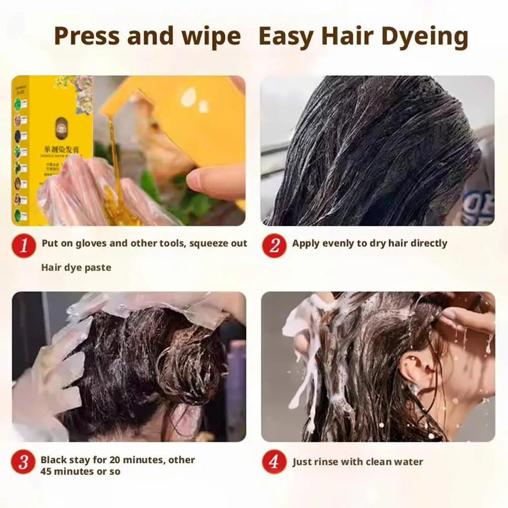 Botanical Hair Dye Cream Covering Gray Hair Natural Quick Dye Floral Single Hair Dye Agent Plants Do Not Damage Hair for Women