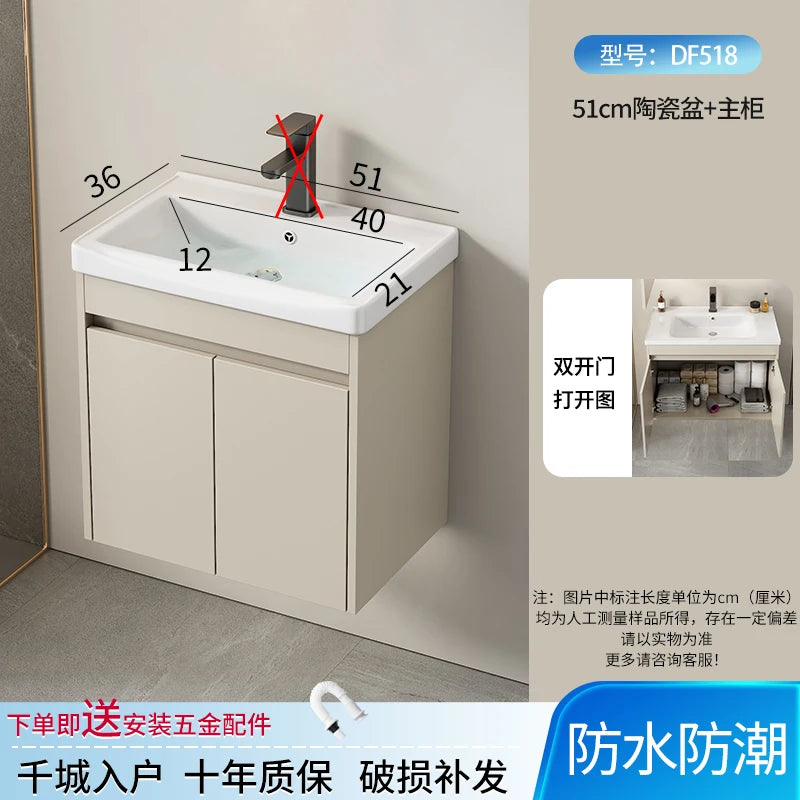 Wall Basin Bathroom Cabinet Set Sink Mirrors Shelves Bathroom Cabinets Storage Organizer Mobile Bagno House Accessories