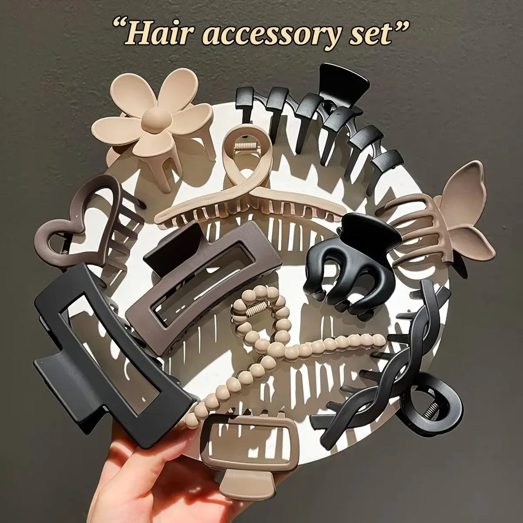 11pcs Hair Clip Set Women's Model High-end Frosted Clip Set Multi-Style Back Head Exquisite Hair Shark Clip Headwear 2026