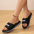Summer Women's Fashion Slip-On Sandals, Outdoor Beach Shoes, Flat Lightweight Slippers, Home Slippers, Fashionable Casual Sandals, Slip-On with Adjustable Elasticity