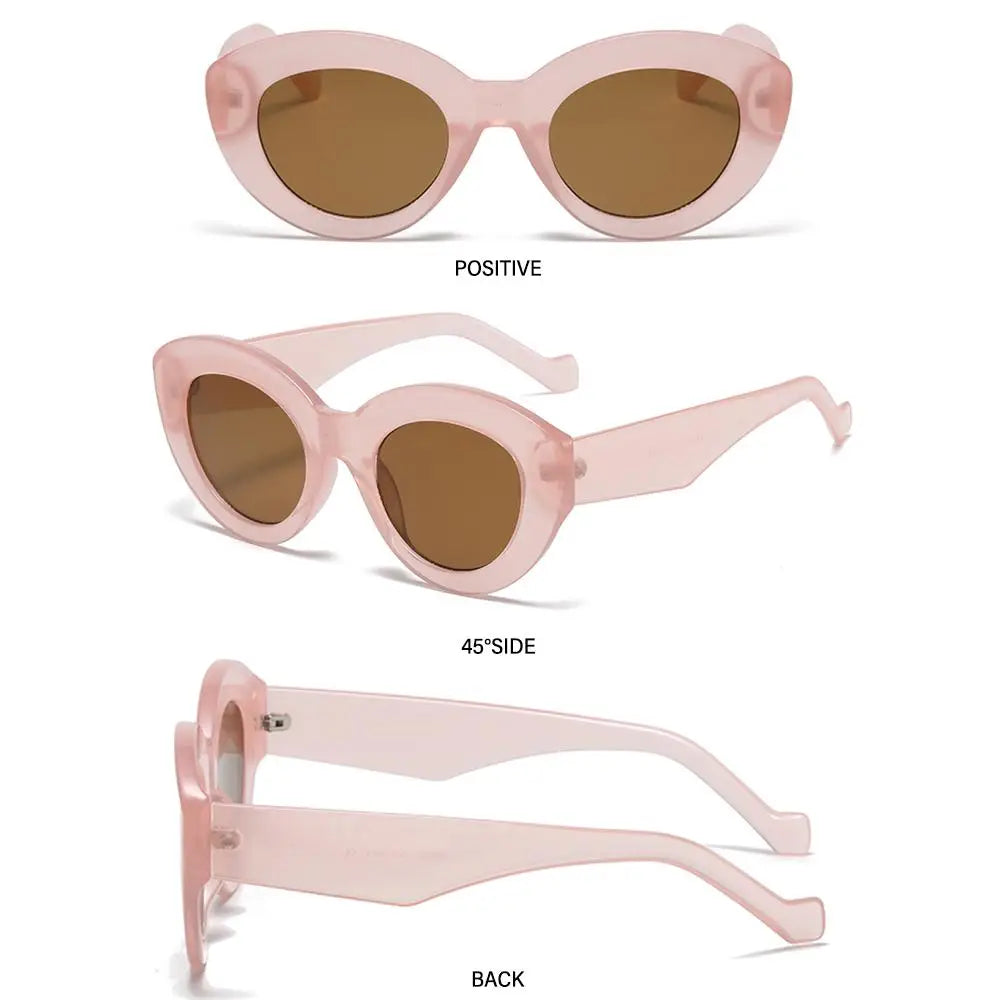Ins Popular Retro Eyewear Oval Sun Glasses Oversized Sunglasses Sun Glasses Thick Frame