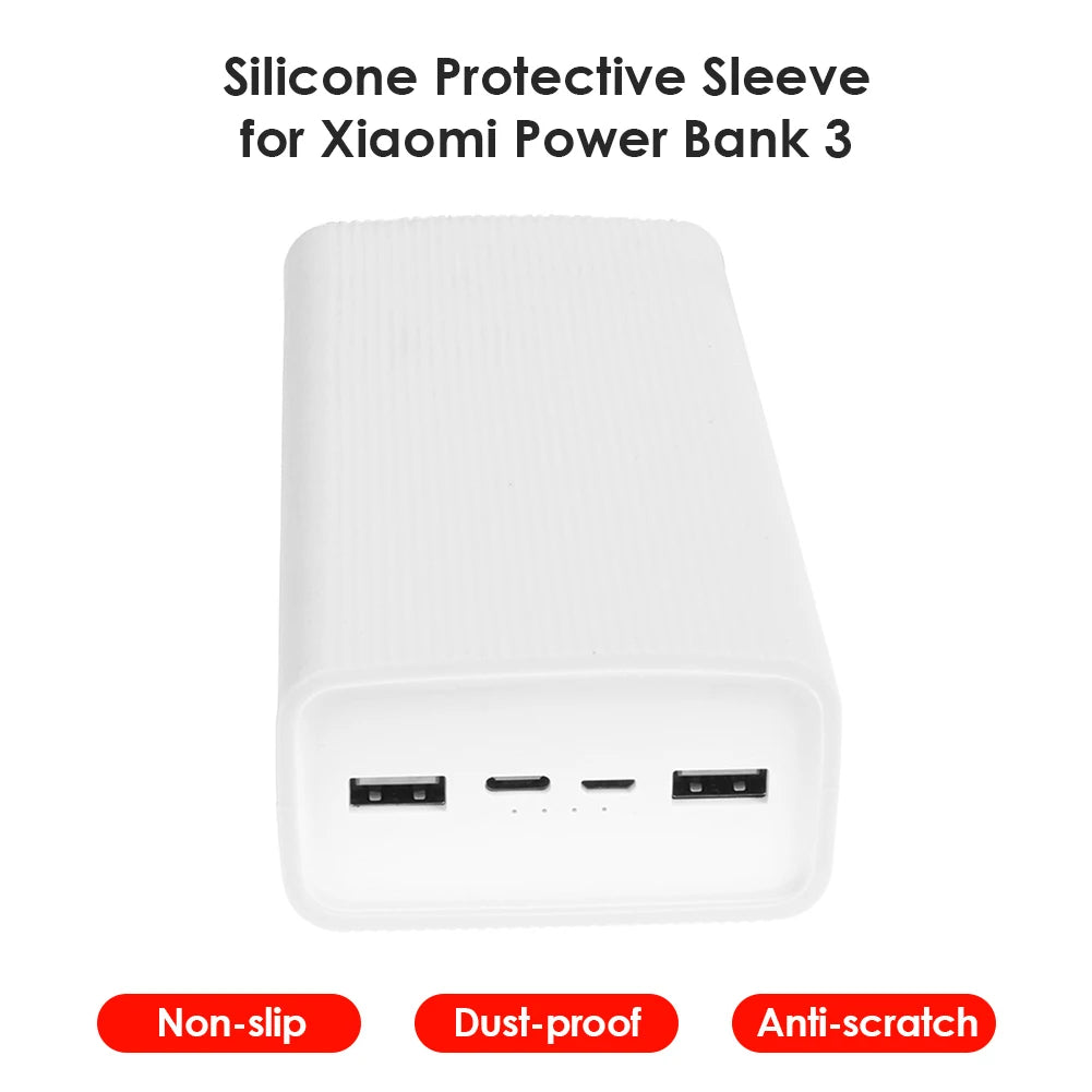 30000mAh Power Bank Silicone Case For Xiaomi Mobile Power Bank 3 Protective Cover Shell Protector Case Power Bank Accessories