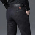 Men's Autumn New Classic Business Suit Pants Black Blue Fashionable Stretch Straight Slim Casual Trousers Brand Clothing Male