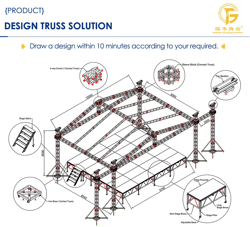 Aluminum Goal Post Truss System Customized LED Screen Speaker Lifting Tower for Shows Performances