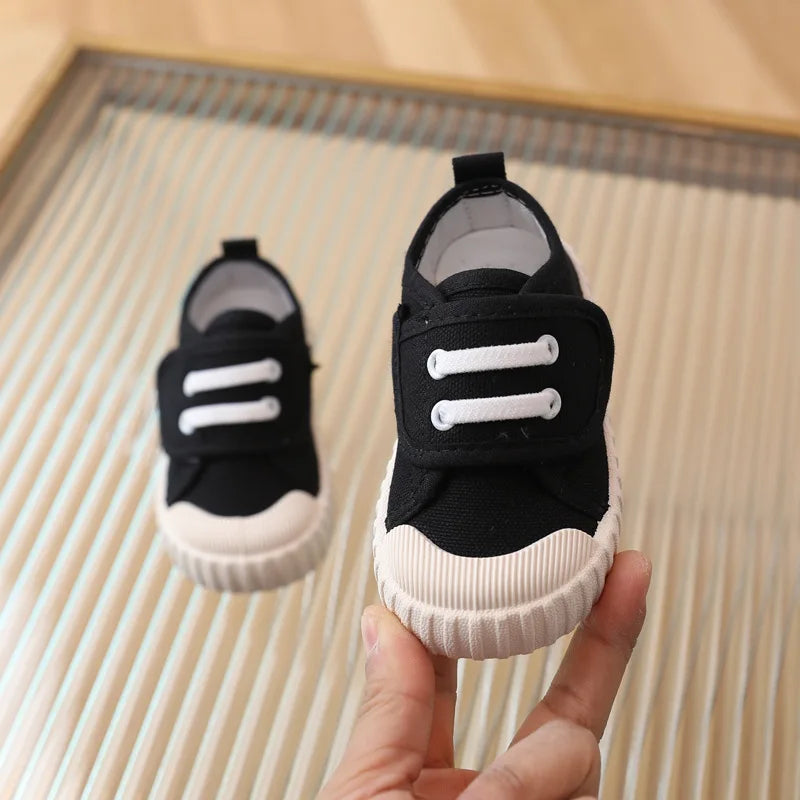 Children's Casual Shoes, Canvas Soft Sole Shoes Spring and Autumn Boys and Girls' Low Top Single Shoes Non-slip Prewalker Kids