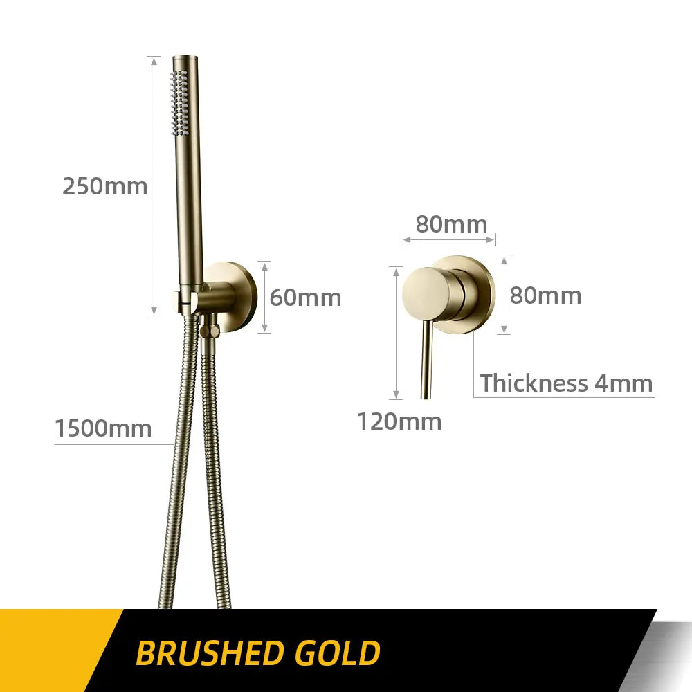 Handheld Shower Bathroom Shower Faucet  Hot & Cold Water Tap Brass Shower Holder And Stainless steel 1.5M Hose Wall Mount Mixer