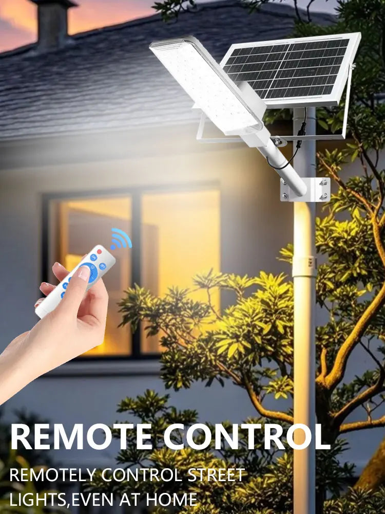 IP68 Waterproof Outdoor Solar Street Lamp, with a Brightness of 8000LM and a 320° Wide-Angle Illumination Range