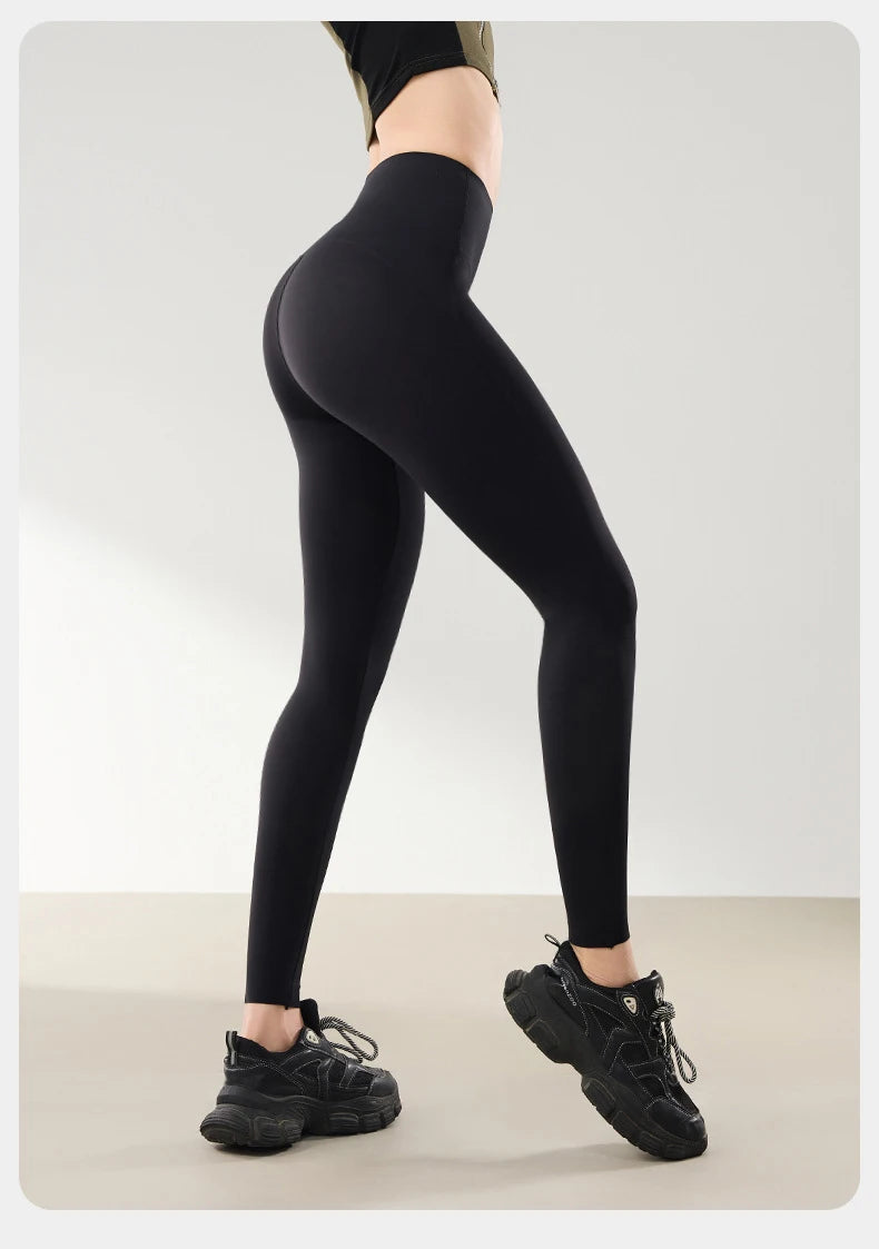 BIVIGAOS Spring Summer High Waist Butt Lifter Sharkskin Leggings Women Micro Pressure Thin Breathable Sport Fitness Leggings