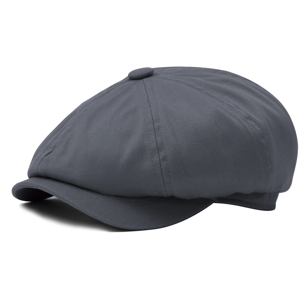 BOTVELA Men's Newsboy Cap Twill Cotton 8 Panel Hat Flat Ivy Cabbie Casual Baker Caps Gatsby Hat Retro Hats Boina Beret for Male