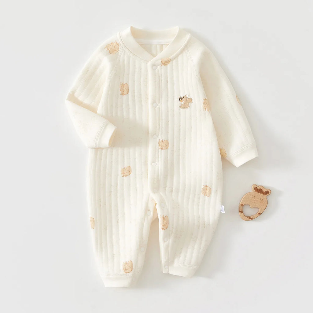 AYNIGIELL Autumn and Winter Newborn Jumpsuit, High-quality Pure Cotton Baby Girl Clothing 0-18 Month Baby Boy Outdoor Wear