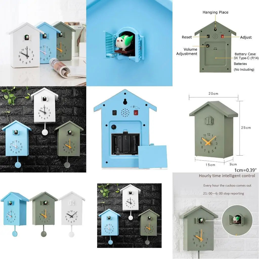 2025 New Modern Plastic Bird Cuckoo Design Wall Hanging Clock Wall Art Home Decoraton Modern Brief Decoration