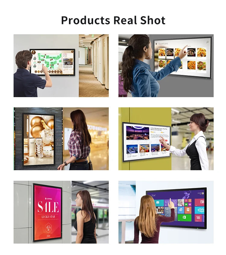 Lcd Touch Screens Monitor 10 21 32 43 50 55 65 75 Inch Wall Mounted Totem Display Panel Digital Android Interactive Touch Kiosk