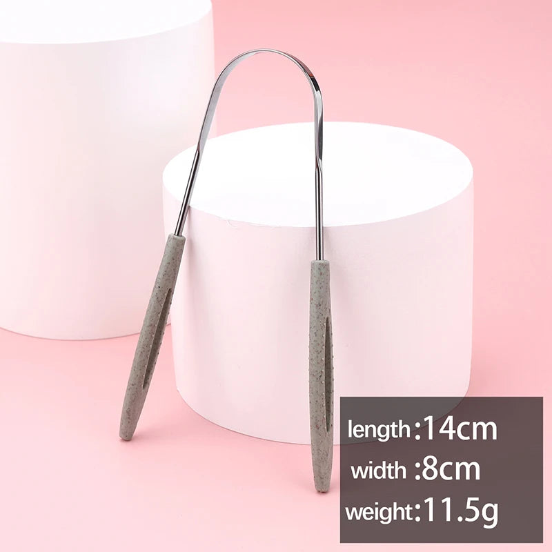 Z. 1PCS Stainless Steel Tongue Scraper Fresh Breath Cleaning Coated Tongue Toothbrush Oral Hygiene U-shaped Metal Tongue Scraper
