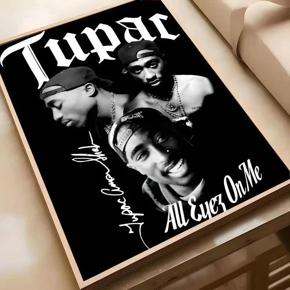 Hip Hop Singer 2-2Pac-MT Tupac Shakur Poster Art painting poster with prints Home bedroom living room decoration gift