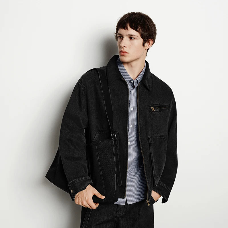 Semir Denim Jacket Men Vintage Detroit Style Workwear Pure Cotton Casual Outdoor Coat 2025 Autumn Winter Fashion