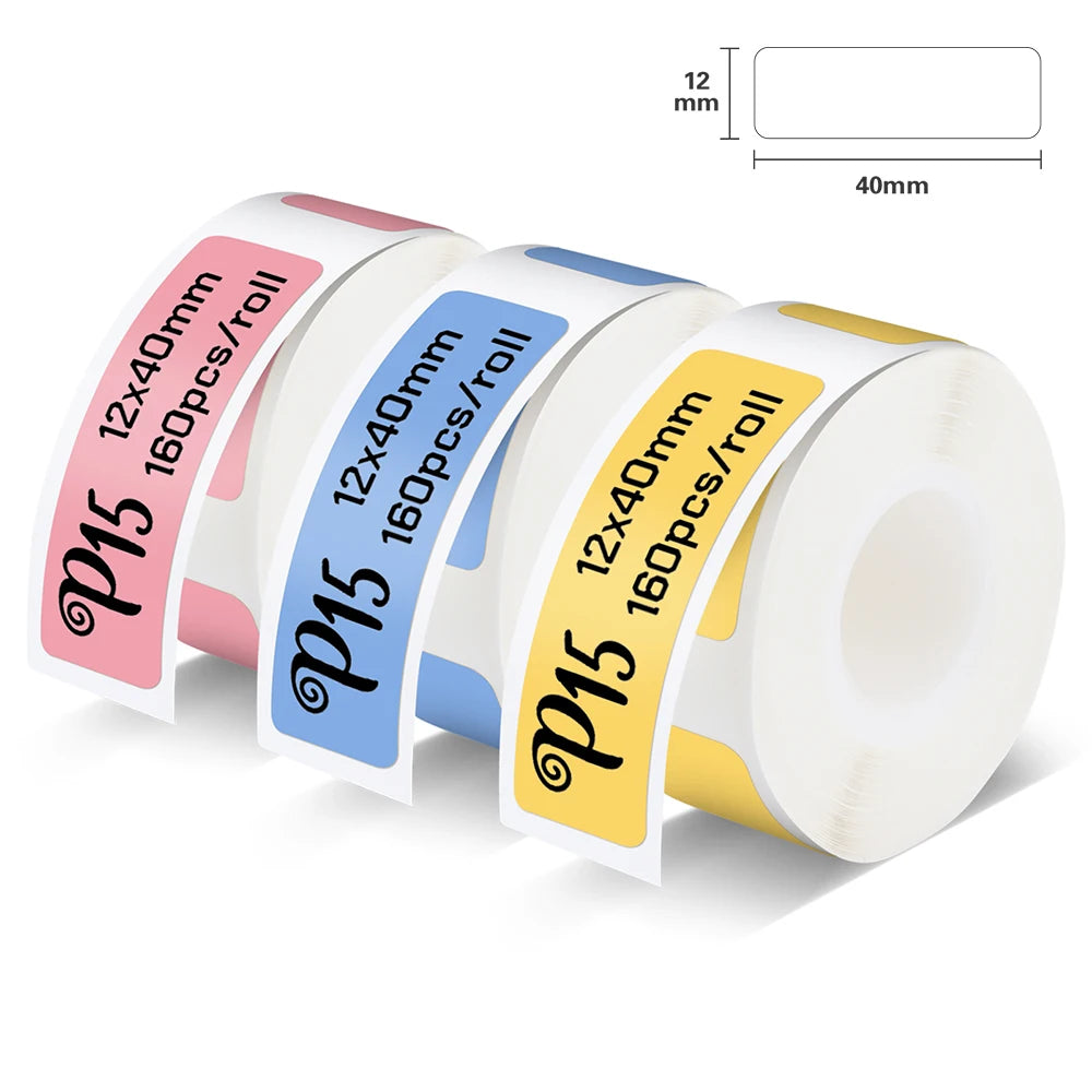 Thermal Label Printer Marklife P15 Labeling Machine Mini Printer Wireless Bluetooth Label Maker or 3PK Adhesive Label Tape