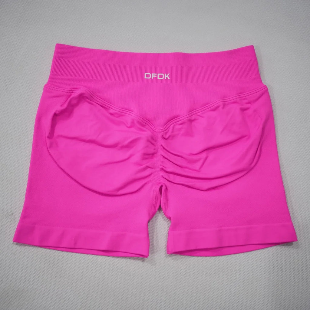 DFDK 2026 New Women Scrunch Butt Yoga Shorts High Waist Hip Lifting Push Up Squat Proof Sports Shorts Gym Workout Running Fitnes