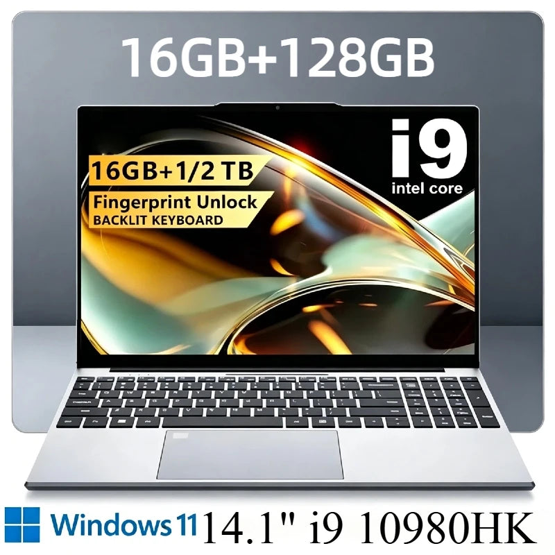 14.1 Inch Gaming Laptop Intel Core i9 10980HK 2.4 5.3GHz 32GB DDR4 2TB PCIe SSD Windows 11 Pro Portable Gamer Notebook Pro