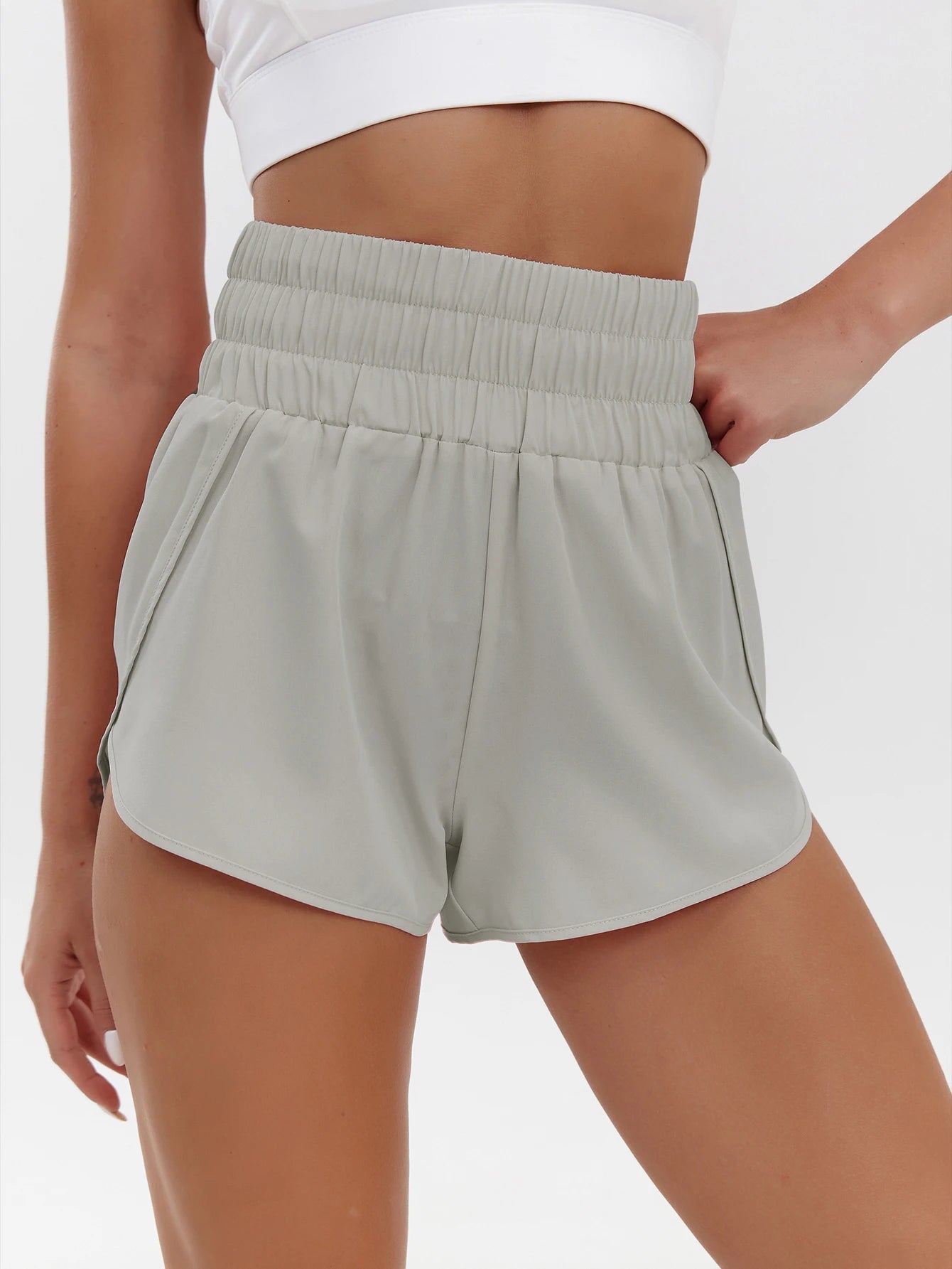 2025 New European and American Women's Shorts High Waist Elastic Loose Quick-drying Sports Casual Shorts Breathable Pants